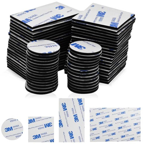 JJZGPP 71 x nastro adesivo a doppio lato, extra forte, per la casa, l'ufficio, quadrato e rotondo, colore: nero
