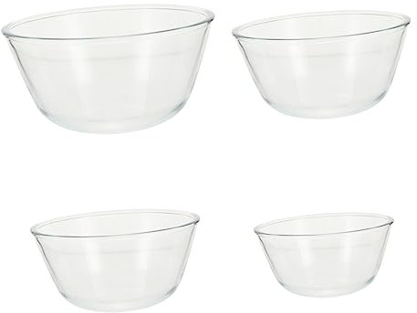 Cabilock 4piezas Cuencos De Transparentes Para Ensalada Cuencos De Vidrio Gruesos Para Batir Huevos Cocina De Bols Para Fideos