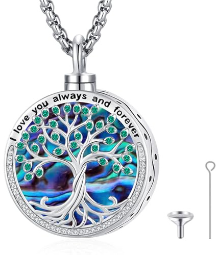 Eusense Collana Urna in Argento Sterling per Cenere, Ciondolo Crematorio, Gioielli Commemorativi con per Donne Uomo