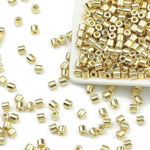 100–400 Stück goldfarbene Perlen 4 mm 6 mm CCB Würfel Krone Herz Anhänger Stern Spacer Lose Perlen für Liebesschmuck Herstellung von Armbändern DIY S-CYL 4 mm KC-200 Stück