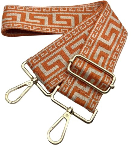 Taschengurte zum Wechseln Taschengurte Breit 5cm, Verstellbarer Schultergurt für Tasche mit Goldener Karabiner Schulterriemen, Umhängegurt fur Damen Handtaschen Crossbody DIY (Orange) 6
