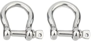 XXHNBF Grillete en D 1 grillete de M4 M5 M6 M8 M10 M12 M14 M16 de Acero Inoxidable 304, Resistente a la corrosión, con Pasador de Tornillo y Anclaje, Estilo Europeo.(M4 1pcs)
