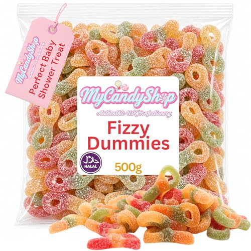 MyCandyShop FIzzy Dummies 500g - Pick and Mix Sweets in Bulk Cheap - Sour Dummy Candies 500g Bag, Mouthwatering Jelly Flavours Perfect for Sweet Cravings and Party Favours