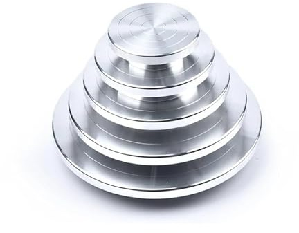 TöPferscheibe,Drehscheibe TöPfern Doppelseitiger Drehteller aus Keramik-Aluminiumlegierung, Skulptur, Töpferton, handgefertigtes Modell, Plattform, Töpferscheibe, Kuchen-Drehteller(12 cm Single bearin
