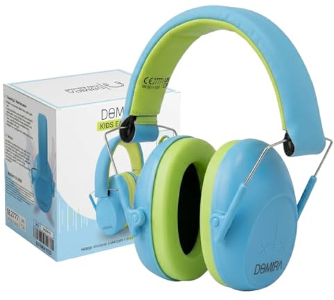 DOMIRA Kids Ear Defenders – Noise Cancelling Headphones for Autism, Hearing Protection Earmuffs SNR 24dB for Children Age 2–14, Adjustable & Comfortable – 4 Colour Options (Blue)