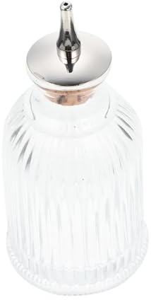 DECOMELODY Botella de Vidrio con Tapón para Amargos de Cócteles, Herramienta de Barra Profesional con Sello Hermético y Diseño Retro Decorativo para Bar y Hotel