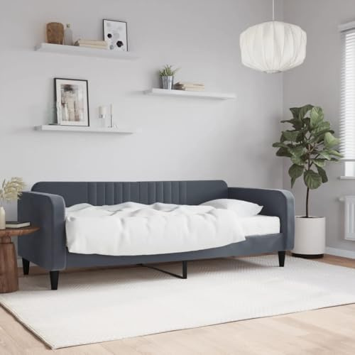 Emmtore 2-in-1-Tagesbett Sofabett, Gästebett Schlafsofa für Schlafzimmer Wohnzimmer,Dunkelgrau,90 x 200 cm,mit Matratze