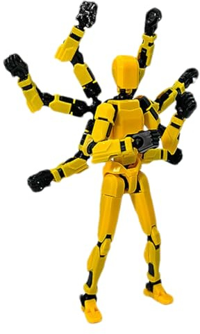 T-13 Action Figure Model, Multi-jointed Action Figure Model, Six-Armed Articulated Doll, Robotic Full Body Cartoon Character Figures, Desktop Decorations For Fans And Collectors (Unassembled)