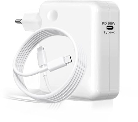 TT&C Chargeur Rapide USB C 96W,Adaptateur Secteur de Type C Compatible avec MacBook Pro 16/15/14/13 Pouces,iPad Pro 12,9/11 Pouces, Lenovo,Câble Adaptateur Secteur USB C vers C 2M