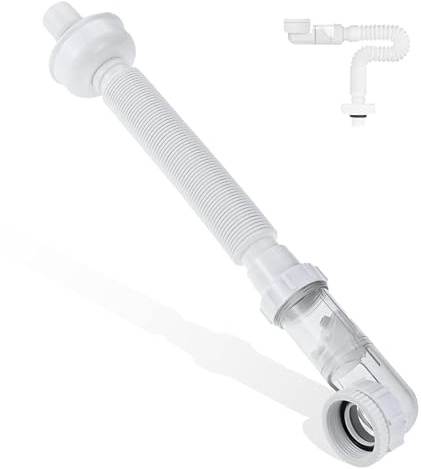 DRELD Sink Pipe, G1-1/4 G1-1/2 Bathtub Plumbing Pipe for Shower Traps | Odour-Proof Drain Waste Trap Replaceable Drain Down Flexible Hose for Kitchen Sinks, Bathroom Basins, Washing Machines