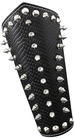Mllepjdh Mittelalterliches Nietenstulpen Armband Mit Legierungsnieten Für Punk Mode PU Leder Verstellbares Handgelenk Armschiene Kostüm Punk Stil Armband