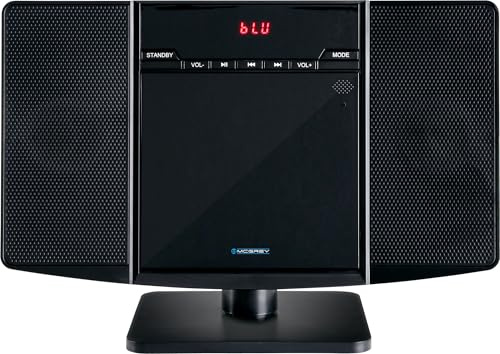 McGrey MCD-60 Impianto Stereo Verticale - HiFi Compatto Salva-Spazio con Lettore CD/MP3, Slot USB, Streaming Bluetooth & Radio FM/AM - Ingresso AUX, Telecomando, 2x 3 Watt RMS - Nero