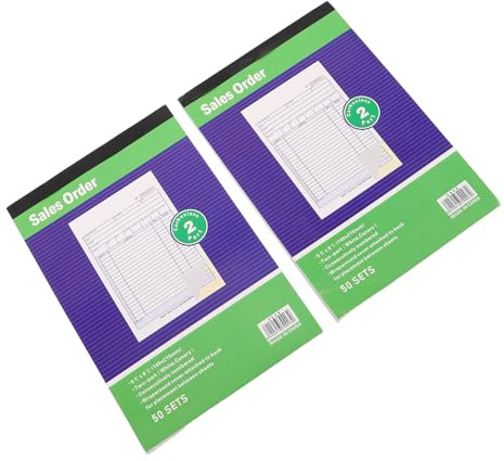 NIYANGLE 2 Talonarios de Recibos A5 para Empresas Pequeñas, Libro de Facturas Comerciales Copias Duplicadas, Bloc de Formularios para Pedidos y Facturas, Papel Resistente y Fácil