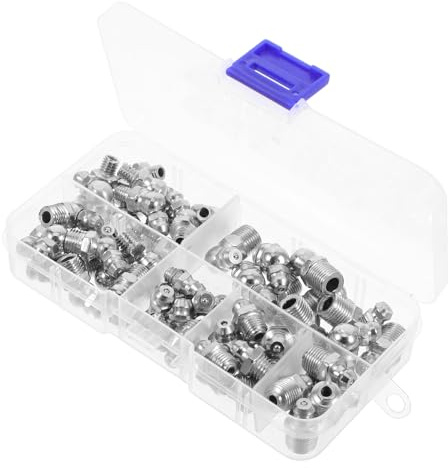 Homoyoyo Kit Surtido Ángulos de 45°, 90° y 180° Engrasadores Hidráulicos de 60 de Acero Inoxidable Rosca M6, M8 y M10 para Maquinaria Automotriz y Agrícola
