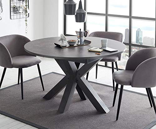 Esstisch graphit keramik dunkel 110x78 cm Big System Rund Stern 110 Auszug