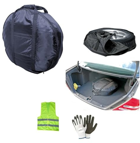 BORSA PER PNEUMATICI COPRIRUOTA DI SCORTA CON CHIUSURA A ZIP E MANIGLIE TAGLIA M 15X58CM PROTEGGI RUOTA PER GARAGE ANTISTRAPPO IMPERMEBILE