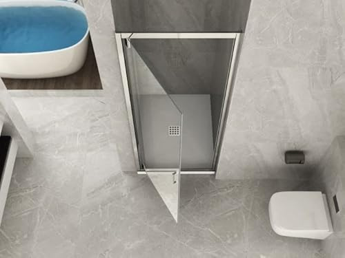 LineaDoccia - Box Porta Doccia Cristallo 6 mm | 1 Lato Apertura Pivotante Battente Interna o Esterna | Trasparente o Opaco | Anticalcare | H190cm | Misura 75 cm | Vetro Opaco