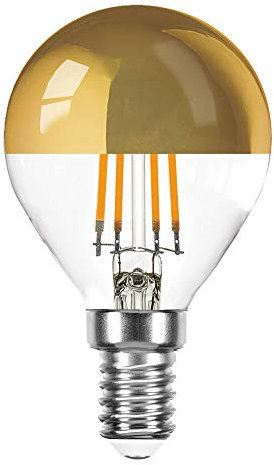 NCC-Licht LED Filament Tropfen 4W fast 40W E14 Kopfspiegel gold Kugel extra warmweiß 2200K KVG