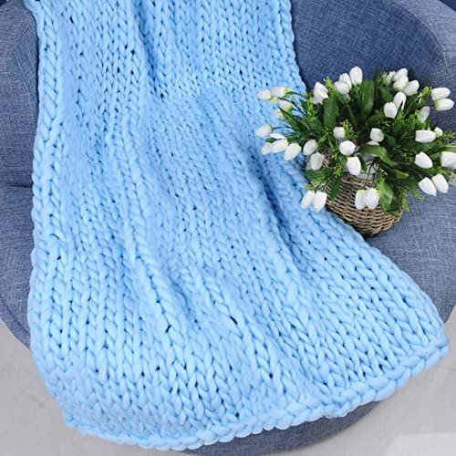 RGRE Grob Decke Gestrickte Kuscheldecke 200x200cm, Decke Handgefertigtes Chunky Gestrickte Wolldecke, Strickdecke, Gemütliche Modische Elegante Decke, Babydecke Wolle Garn