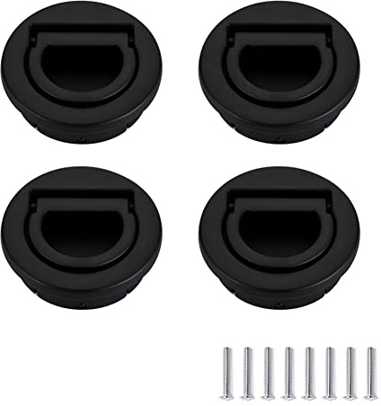 SYDARSYN 4 Piezas Redondas Enrasar Pull Zinc Aleación Oculto Tirador Tatami Tiradores Armario Pomos Empotrar Puerta Manija Tiradores para Cajones