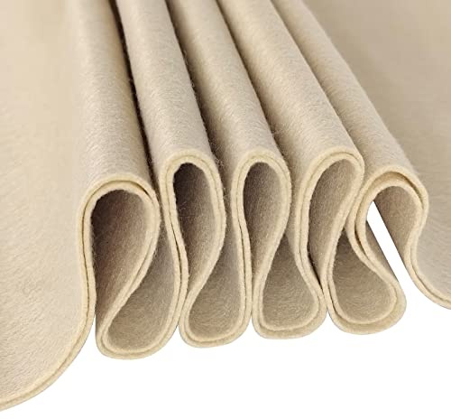 Jtnohx Tessuto di Feltro artigianale, 90X90CM Fogli di Feltro Morbido per L'artigianato, 1,4 mm Pannolenci Colorati Morbido per Cucire(Colore Terreno Calcareo)