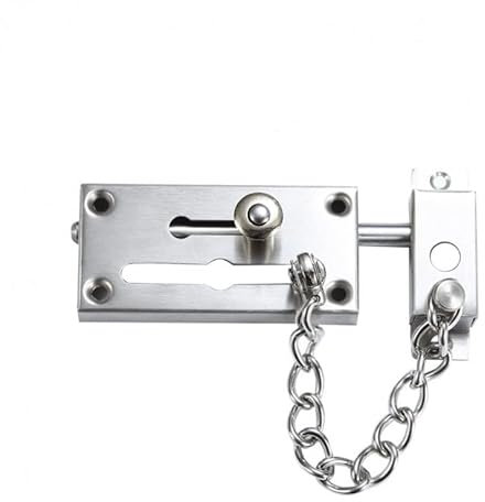 HOJLKLD Chaîne de Porte de Sécurité en Acier Inoxydable Anti-vol Porte Chaînes à Verrouillage Verrou de Sécurité Coulissant pour la Famille, Hôtel, Appartement, Cour
