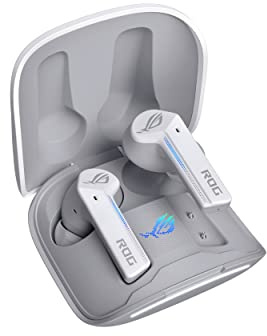 ASUS ROG Cetra True Wireless Gaming Earbuds – Bluetooth, Low-Latency, ANC Noise Cancelling, Touch Control, IPX4 Water Resistant, 27Hr Battery, Wireless Charging, for PC, Mobile, Switch, Ally/X - White