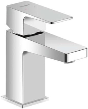 Duravit Manhattan Waschtischarmatur, Größe S (Auslauf Höhe 76 mm), wassersparende Waschbecken Armatur (MinusFlow), Wasserhahn Bad, Armatur Waschbecken, Chrom