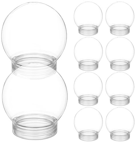 jojofuny 10 Stück Leere Schneekugel Schüttelkugel Weihnachten Geschenkbox Kunststoffkugeln 150ml Plastikflaschen zum Befüllen Süßigleiten Gläser mit Deckel Bonbonglas Weihnachten Bastelset