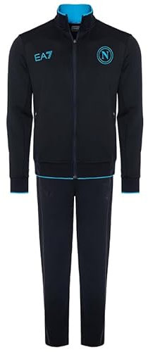 SSC Napoli Tuta Invernale Blu, EA7, Prodotto Ufficiale, chiusura zip, Logo SSCN stilizzato, L