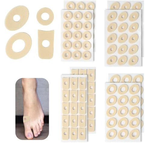 120 Pièces Pansement Cors Kit, Mousse de Latex Pansements pour Cors, 4 Formes Autocollants Corn Remover pour Soulager la Douleur, Réduire la Douleur au Pied et à la Cheville