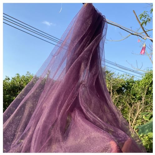 BrightGlow Hochzeitsbogen Vorhänge Tüll Foto Hintergrund Deckenvorhänge für Hochzeiten Querbehang Freihanddeko Voile Hochzeitsbogen Gardinen Deko für Hochzeit Geburtstag Violett 800x160cm