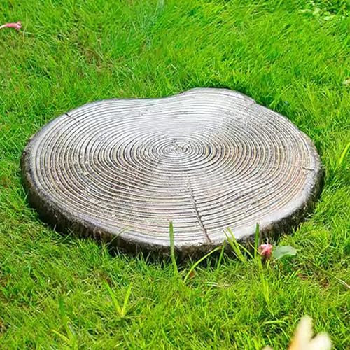 XNZJHPP Trittsteine ​​für den Garten, Holzeffekt, Stufenharzstein, Garten-Trittstein für Hof, Rasen, Weg, Pflastersteine, runder dekorativer Stein (51cm 1 pcs)