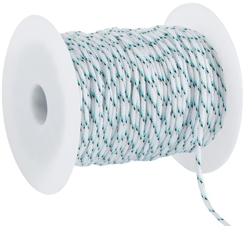 SOFPLATE 50M/55 Yards Parachute Rope Craft Parachute Cord with Spool 1 Inner Cores White Soft 2mm Polyester Spandex Keychain Hanks Thread for Jewellery Making Bracelets Necklaces Supplies DIY Crafts