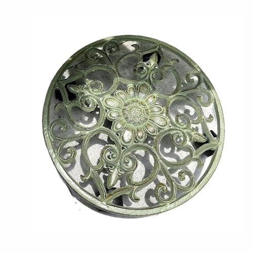 MMDXDLX Pflanzenroller Pflanztopfpalette aus Gusseisen mit Rädern, runder Blumentopfständer for den Außenbereich