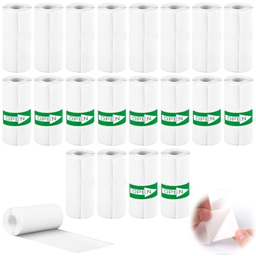 XTUDOU® 20 PièCes Rouleau Appareil Photo Enfant, Papier Thermique, Papier Thermique Appareil Photo Enfant, Rouleau Papier Appareil Photo pour Photos, Listes de TâChes,Notes,Non Autocollant (25*57 Mm)