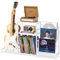 LELELINKY mobile giradischi e porta vinili,Elettrica e Basso con Supporto Amplificatore,Armadio per Vinili con 3 Livelli, Capienza 150 Album di mobili porta giradischi（Bianco）