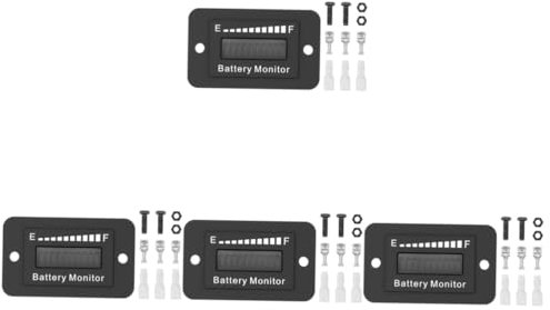 NUOBESTY 4 Ensembles Compteur de Batterie Électrique Ajustable pour Voitures Électriques Élévateurs et Golf Cart Indicateur de Charge avec Affichage et Design Élégant