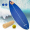 DH FitLife Surfin Balance Board aus Echtholz | Indoor Surfboard mit Rocker Shape | Wackelbrett für Kinder und Erwachsene | Spaß & Training Zuhause (Himmelblau)