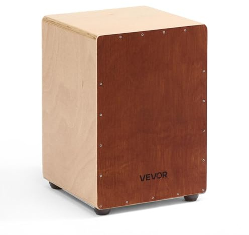 VEVOR Cajon, Kistentrommel, mit internen Snare-Drähten, leichte Drum-Box aus Holz, tragbares Trommel-Musikinstrument mit Silikonfüßen, abgerundeten Kanten, für Anfänger & Profis, 305x305x430 mm