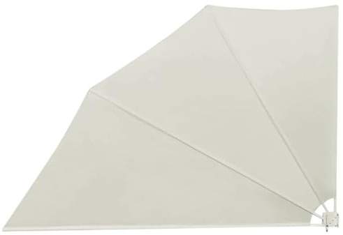 Faltbarer Balkonfächer mit Metallrahmen und Wandhalterung, Seitenmarkise Dauerhaft für Garten Terrasse, Leicht zu reinigen, Creme 160×240 cm Polyester