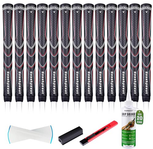 Goashpeaot Polyurethane Golf Grips Pack of 13 with Regripping Kit，Advanced Texture Control Non-slip for All-Weather Conditions Golf Club Grips,Comfortable Tackiness Feel Golf Grips for Men