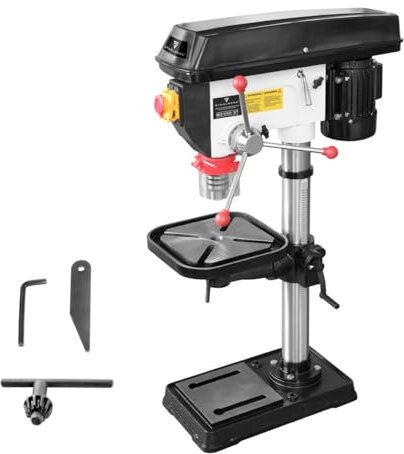 STAHLWERK Säulenbohrmaschine 550 W – Bohrdurchmesser Ø 3-16 mm, 200-2.800 U/min, präzise Standbohrmaschine für Heimwerker, Metall- und Modellbau, robuster Bohrtisch, Metallfuß für stabilen Stand
