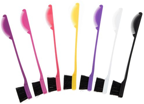 Beaupretty 7piezas Pinceles De Maquillaje Cepillo Contorno Del Cabello Peine Para Pestañas y Cepillo Para Cejas Para Maquillaje De Ojos Cejas y Aplicación De Tinte Cabello