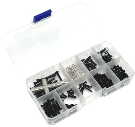Compatible con 16101 16102 16103 16104 16106 16201 Q130A Q130B Q141 Tornillos de Metal Kit Herramientas 1 16 Modelos de automóviles RC Reemplazo de Mercado de Accesorio de Ajuste Universal