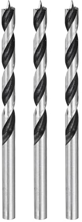 sourcing map Brad Point Bohrer 5,5 mm Durchmesser, gerader runder Schaft, metrischer Spiralbohrer für Weichholz, Hartholz, Sperrholz, Kunststoff, Gummi, silberfarben, 3 Stück