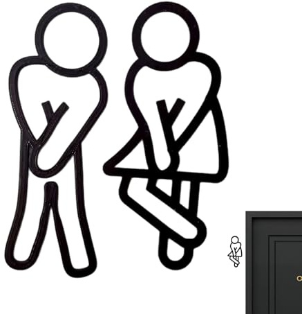 Bsbkoj Cartello Bagno | Decorazioni Creative e Divertenti Resistenti Sbiadimento - Segnaletica da Parete per Toilette | Toilette Casa Interno Esterno Corridoio Parete Hotel Ristorante Feste e Raduni