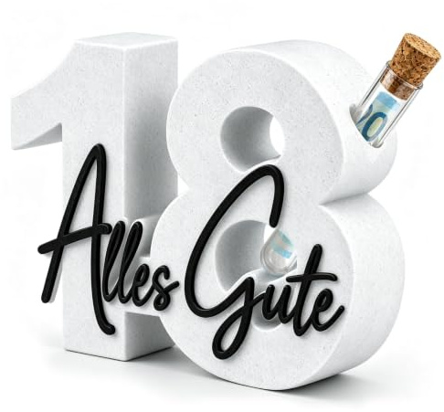 Anruzon 18. Geburtstags Geschenk, 3D Druck Geldgeschenk Geburtstag | Originelle Geldgeschenk Verpackung mit Reagenzglas, kreatives Geburtstagsgeschenk für Junge & Mädchen