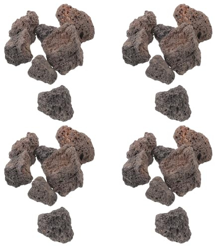 HYTROVE Natural Volcanic Lava Stones Fish Tank Decor and Bird Bath Accessory Lightweight Weather Resistant Stone for Outdoor Garden Decoration 1.1kg