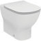 Ideal Standard - Tesi, WC a terra filo parete universale Aquablade, Copriwater sottile con chiusura normale, Bianco